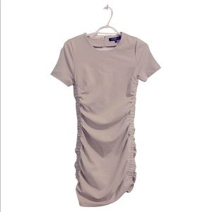Nude grey beige tshirt midi dress
